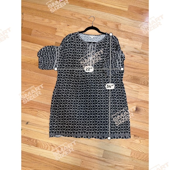 Max Studio Old Money Coastal Cottagecore Tunic Dress Women Size L Parisian Chic - Picture 8 of 8